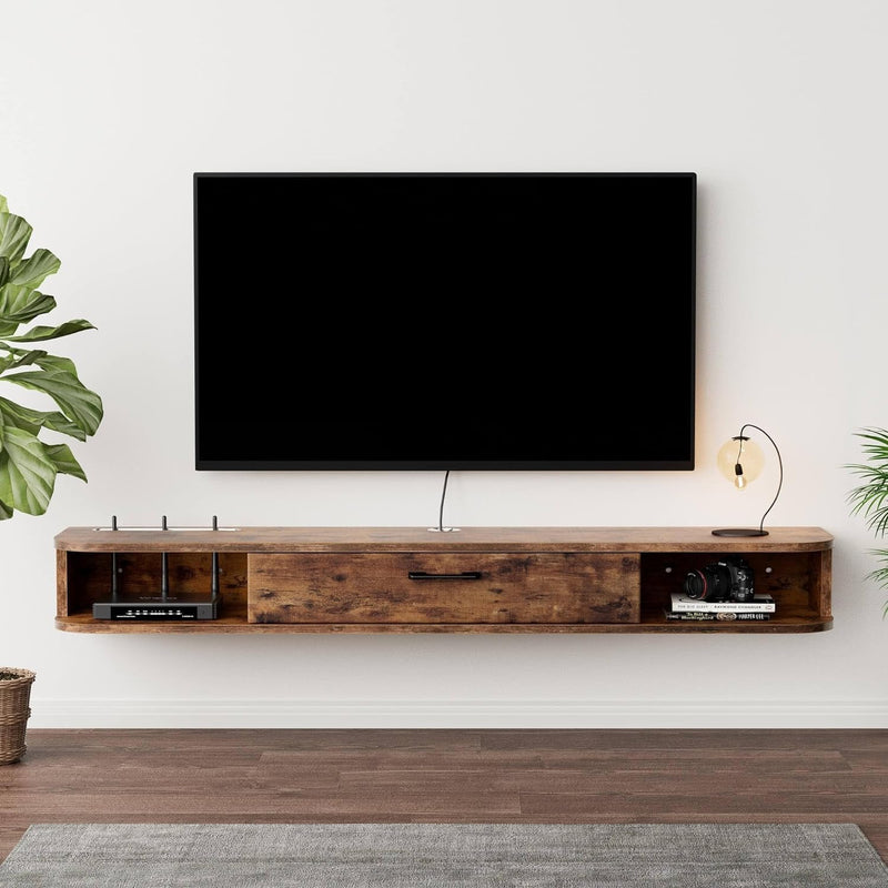 Floating TV Stand Wall Mounted Cabinet Shelves