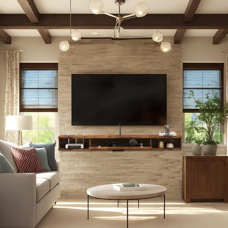 Floating TV Stand Wall Mounted Cabinet Shelves