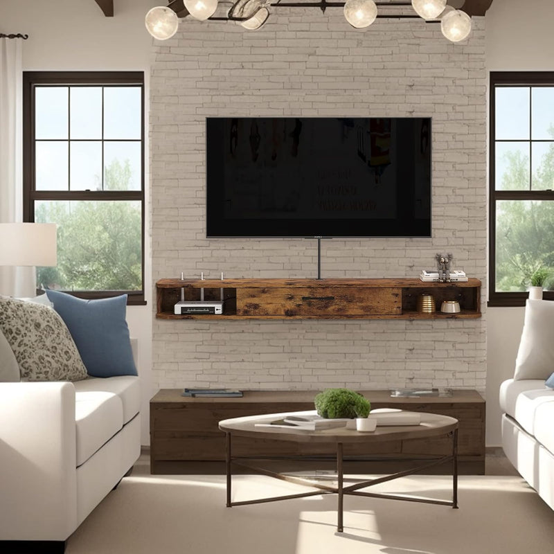Floating TV Stand Wall Mounted Cabinet Shelves