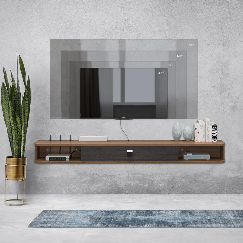 Floating TV Stand Wall Mounted Cabinet Shelves