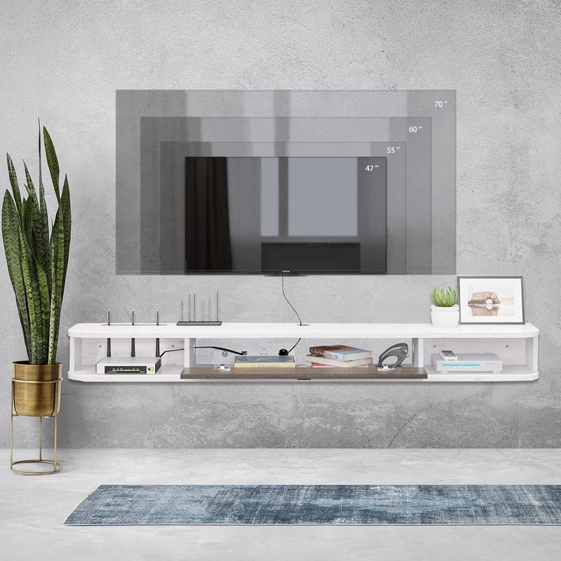 Floating TV Stand Wall Mounted Cabinet Shelves