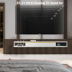 Floating TV Unit 47'' Wall Mounted Cabinet Shelves