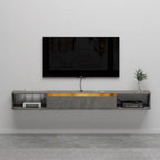 Floating TV Unit 47'' Wall Mounted Cabinet Shelves