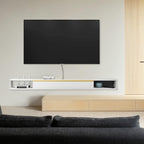 Floating TV Unit 47'' Wall Mounted Cabinet Shelves