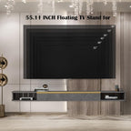 Floating TV Unit 47'' Wall Mounted Cabinet Shelves