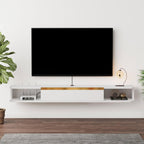 Floating TV Unit 47'' Wall Mounted Cabinet Shelves