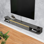 Floating TV Unit 47'' Wall Mounted Cabinet Shelves