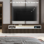 Floating TV Unit 47'' Wall Mounted Cabinet Shelves