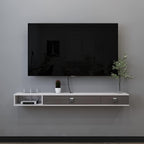 Floating TV Unit 55'' Wall Mounted Cabinet Shelves