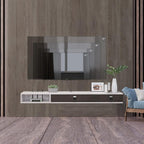Floating TV Unit 55'' Wall Mounted Cabinet Shelves
