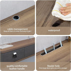 Floating TV Unit 55'' Wall Mounted Cabinet Shelves