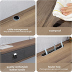 Floating TV Unit 55'' Wall Mounted Cabinet Shelves