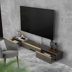 Floating TV Unit 59'' Wall Mounted Cabinet Shelves