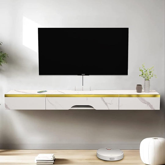 Floating TV Unit Wall Mounted Cabinet Shelves