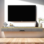 Floating TV Unit Wall Mounted Cabinet Shelves