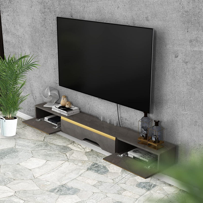 Floating TV Unit Wall Mounted Cabinet Shelves