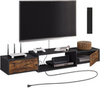 Floating TV Unit Wall Mounted Cabinet with Power