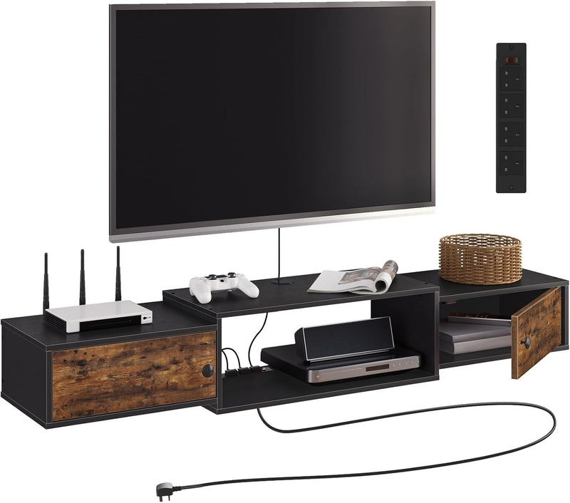Floating TV Unit Wall Mounted Cabinet with Power