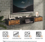 Floating TV Unit Wall Mounted Cabinet with Power