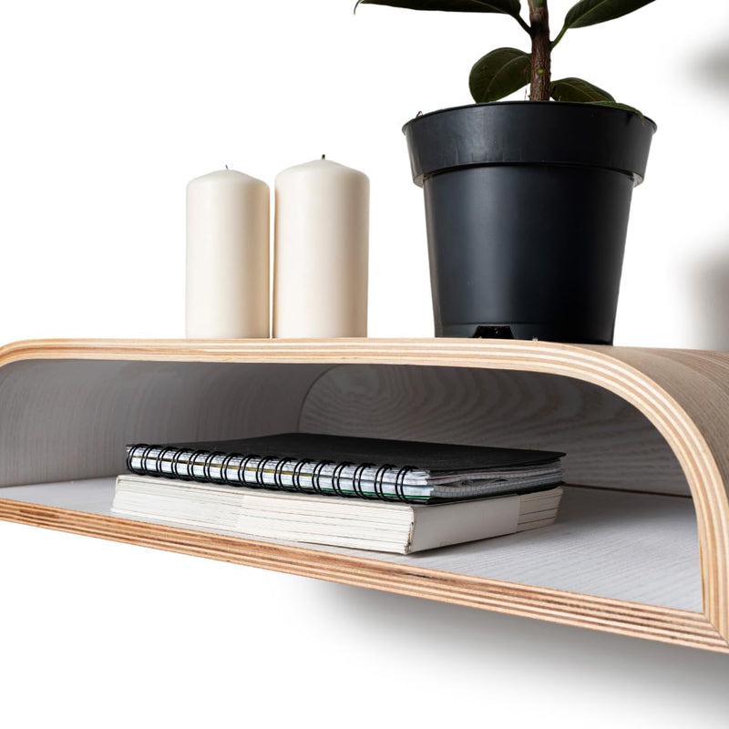 Floating Walnut Bedside Table Wall Mount Wooden Side