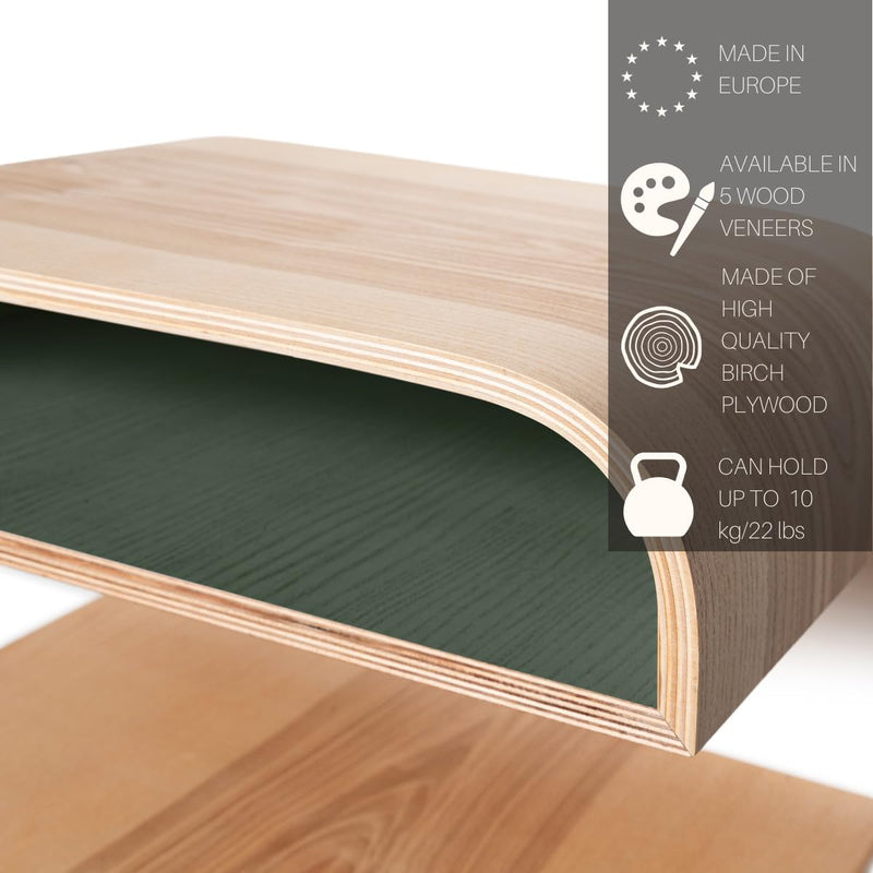 Floating Walnut Bedside Table Wall Mount Wooden Side