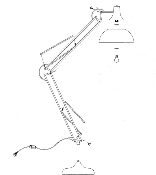 Floor Lamp 1-Flame Vintage in Industrial Design
