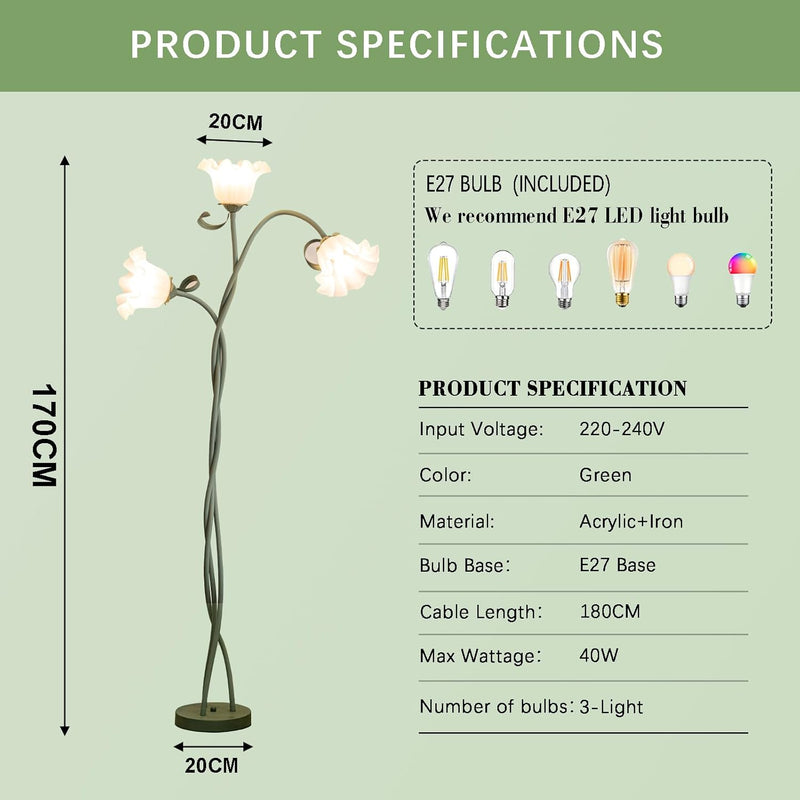 Floor Lamp 3-Colour Diy Standing for Home Decoration