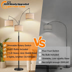 Floor Lamp 3 Lights Arc Lamps for Living