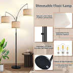 Floor Lamp 3 Lights Arc Lamps for Living