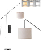 Brushed Nickel+linen Shade