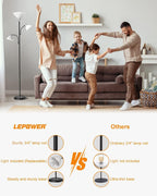 Floor Lamp 9W LED Standing with 5W Adjustable