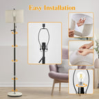 Floor Lamp for Living Room Marble Adjustable Height