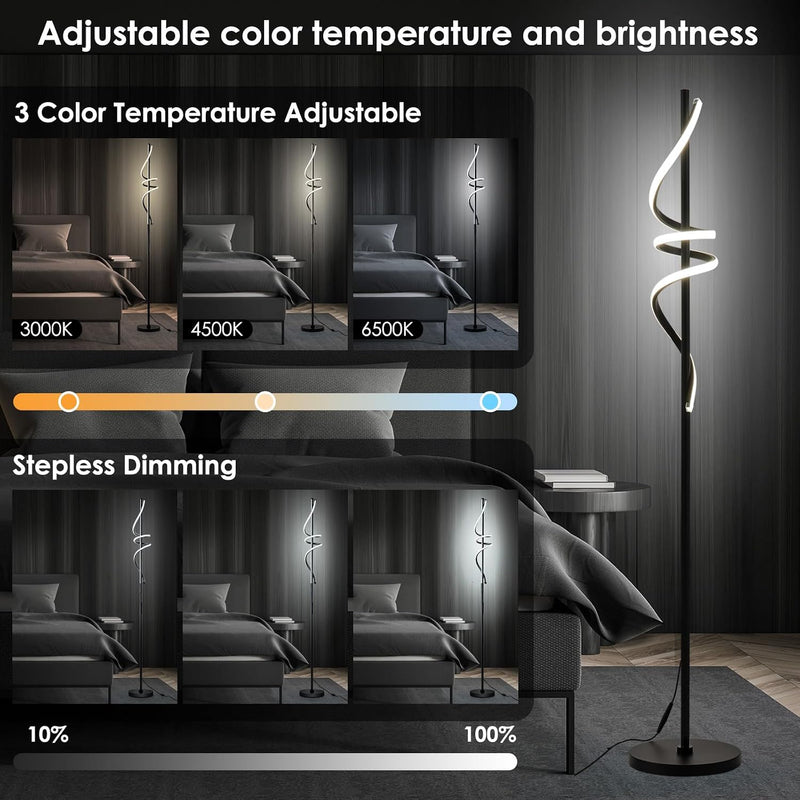 Floor Lamp LED Modern Dimmable Standing with Remote