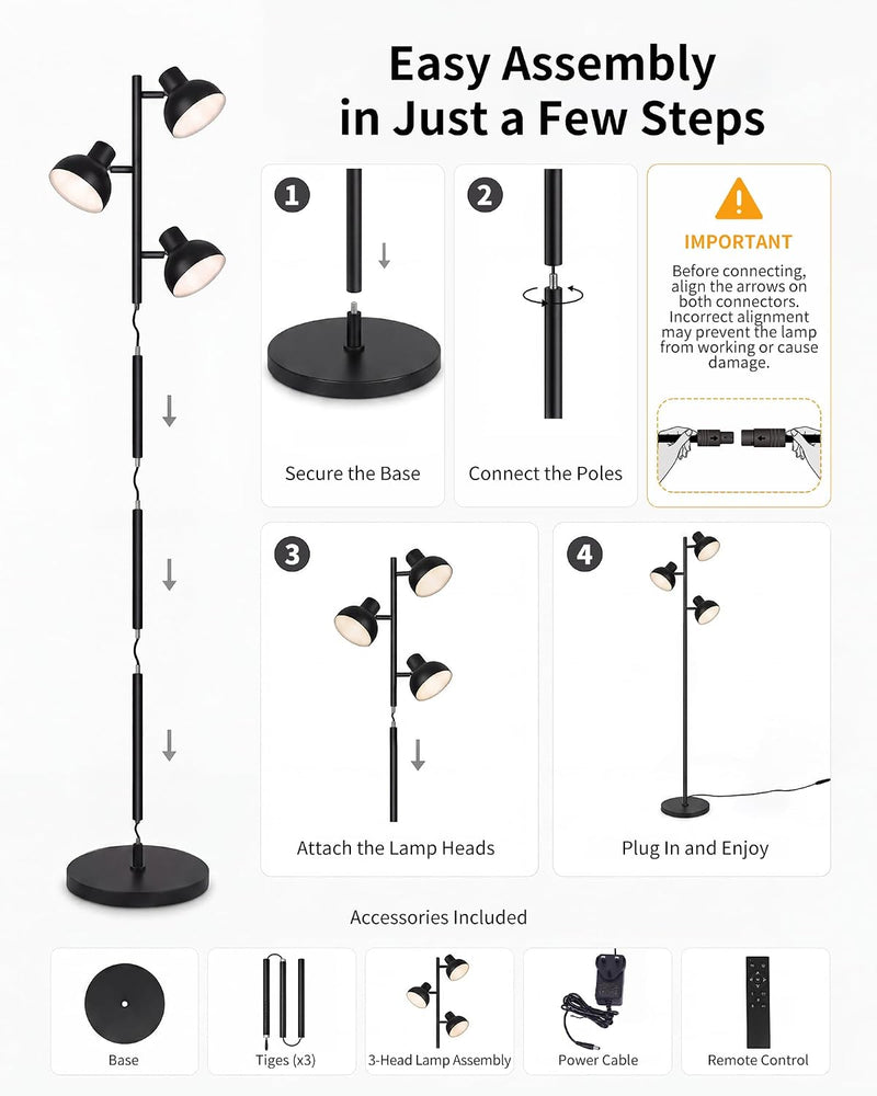 Floor Lamp Living Room 36W LED Dimmable