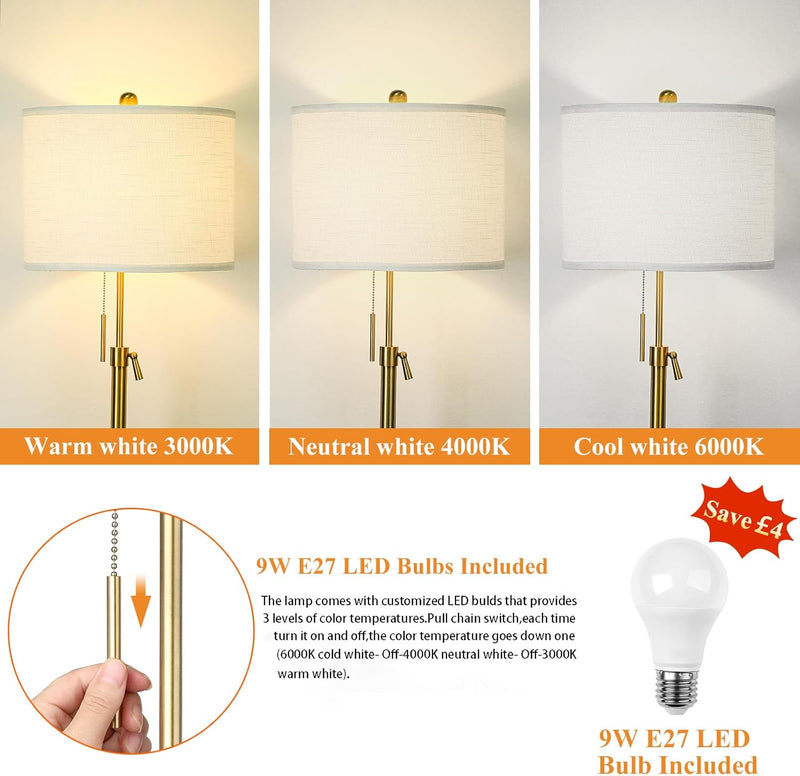 Floor Lamp Modern Tall Standing Adjustable Height 140-168