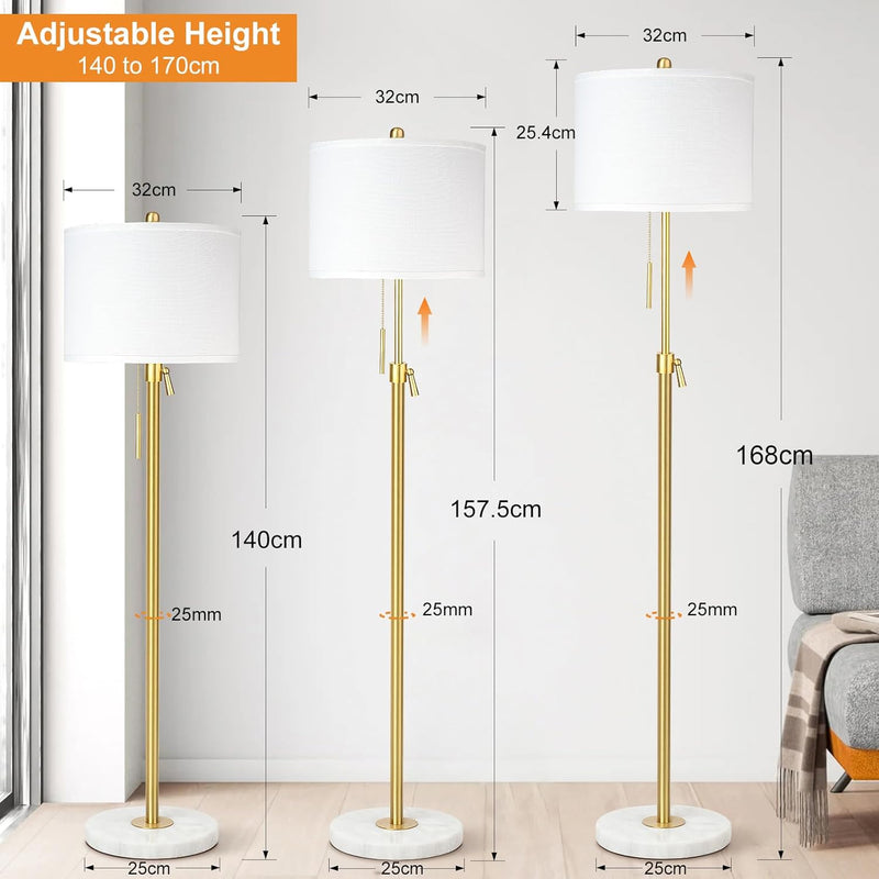 Floor Lamp Modern Tall Standing Adjustable Height 140-168