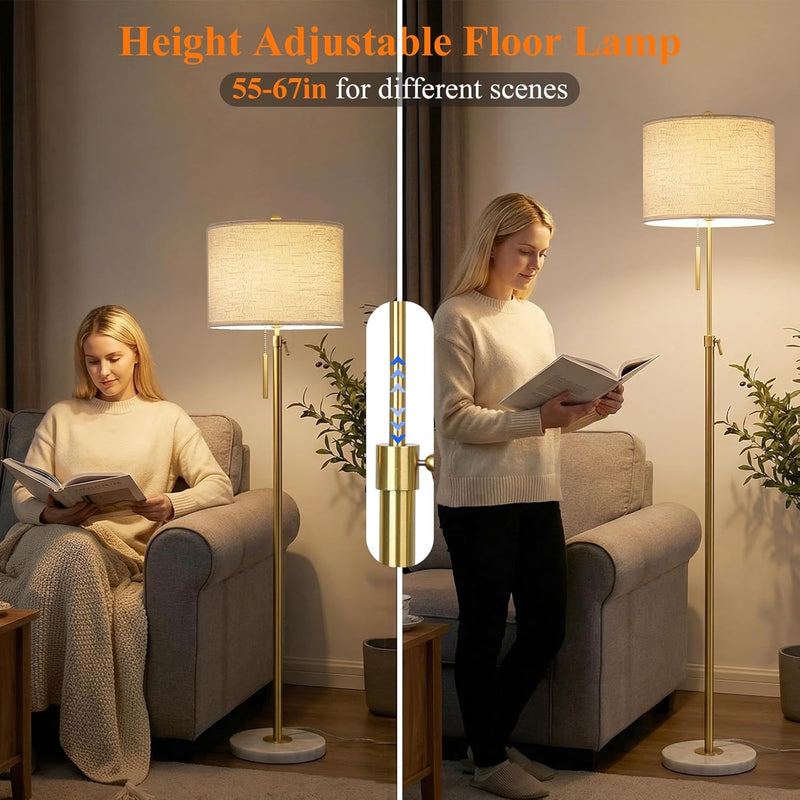 Floor Lamp Modern Tall Standing Adjustable Height 140-168