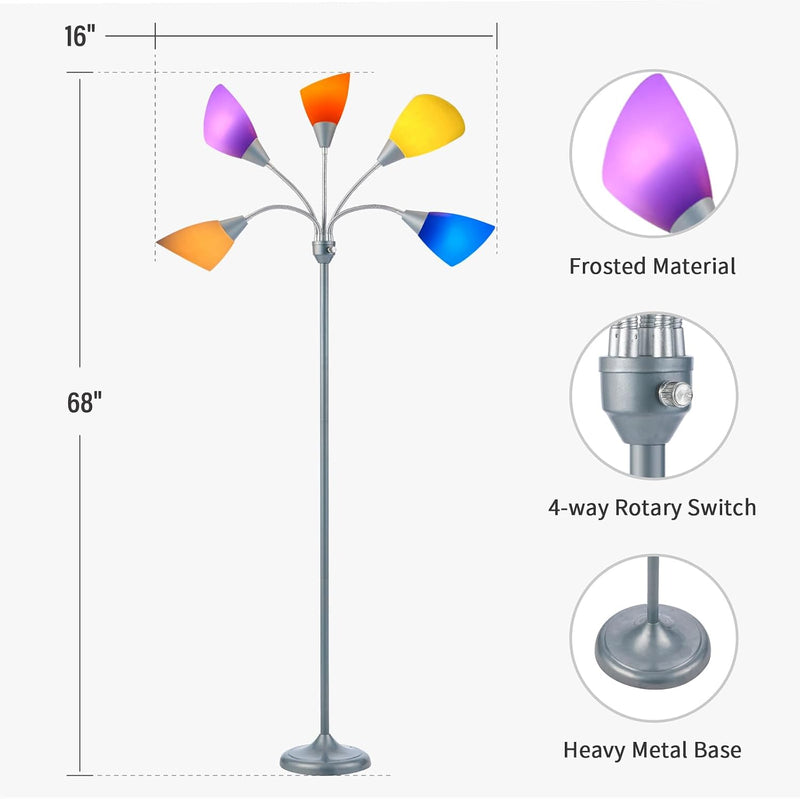 Floor Lamp Multi Head 5 Light Lamps