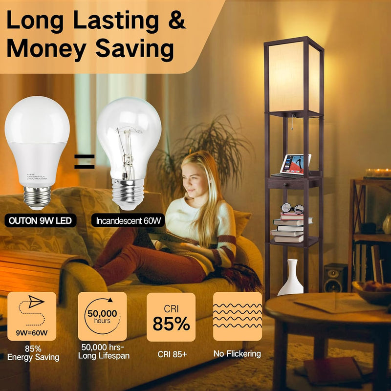 Shelf Floor Lamp with Drawer 2 USB-C Ports