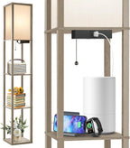 Shelf Floor Lamp with Drawer 2 USB-C Ports