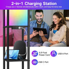 Shelf Floor Lamp with Drawer 2 USB-C Ports