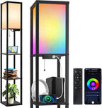 Shelf Floor Lamp with Drawer 2 USB-C Ports