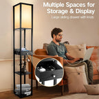 Shelf Floor Lamp with Drawer 2 USB-C Ports