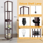 Shelf Floor Lamp with Drawer 2 USB-C Ports