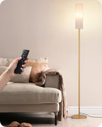 Floor Lamp Standing with Wrinkled Linen Lampshade Lamps