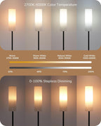Floor Lamp Standing with Wrinkled Linen Lampshade Lamps