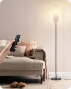 Floor Lamp Standing with Wrinkled Linen Lampshade Lamps