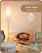 Floor Lamp Standing with Wrinkled Linen Lampshade Lamps