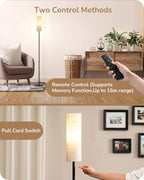 Floor Lamp Standing with Wrinkled Linen Lampshade Lamps