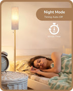 Floor Lamp Standing with Wrinkled Linen Lampshade Lamps